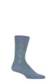 Mens 1 Pair Burlington Organic Cotton Bolton Argyle Socks - Denim