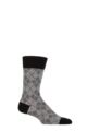 Mens 1 Pair Burlington Carrington Cotton Argyle Socks - Black