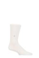 Mens 1 Pair Burlington Boston Organic Cotton Ribbed Socks - White