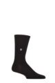 Mens 1 Pair Burlington Boston Organic Cotton Ribbed Socks - Black