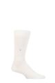 Mens 1 Pair Burlington Lord Plain Cotton Socks - White