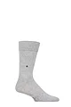 Mens 1 Pair Burlington Lord Plain Cotton Socks - Grey