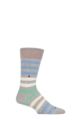 Mens 1 Pair Burlington Blackpool Multi Striped Cotton Socks - Pastles