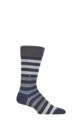 Mens 1 Pair Burlington Blackpool Multi Striped Cotton Socks - Blues