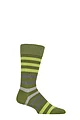 Mens 1 Pair Burlington Blackpool Multi Striped Cotton Socks - Moss