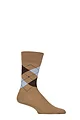 Mens 1 Pair Burlington Manchester Argyle Cotton Socks - Beige