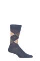 Mens 1 Pair Burlington Manchester Argyle Cotton Socks - Delphinium