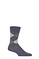 Mens 1 Pair Burlington Manchester Argyle Cotton Socks - Delphinium