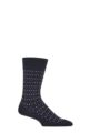 Mens 1 Pair Burlington Dot Cotton Socks - Navy