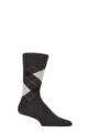 Mens 1 Pair Burlington King Argyle Cotton Socks - New Grey