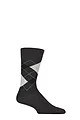 Mens 1 Pair Burlington King Argyle Cotton Socks - New Grey