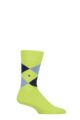 Mens 1 Pair Burlington King Argyle Cotton Socks - Acid