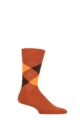 Mens 1 Pair Burlington King Argyle Cotton Socks - Saddle Brown