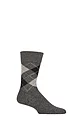 Mens 1 Pair Burlington Dundee Wool Leisure Weight Socks - Carbon Melange