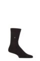 Mens 1 Pair Burlington Bond Street Cotton Ribbed Sports Socks - Black