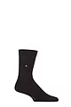 Mens 1 Pair Burlington Bond Street Cotton Ribbed Sports Socks - Black
