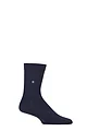 Mens 1 Pair Burlington Bond Street Cotton Ribbed Sports Socks - Marine