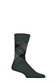 Mens 1 Pair Burlington Edinburgh Virgin Wool Argyle Socks - Forest