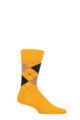 Mens 1 Pair Burlington Edinburgh Virgin Wool Argyle Socks - Yellow
