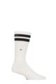 Mens 1 Pair Burlington Court Ribbed Cotton Sports Socks - White