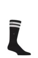 Mens 1 Pair Burlington Court Ribbed Cotton Sports Socks - Black