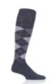 Mens 1 Pair Burlington Preston Soft Acrylic Knee High Socks - Black / Grey