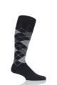 Mens 1 Pair Burlington Preston Soft Acrylic Knee High Socks - Black / Pearl