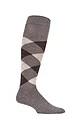 Mens 1 Pair Burlington Preston Extra Soft Argyle Knee High Socks - Light Brown