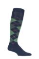 Mens 1 Pair Burlington Preston Soft Acrylic Knee High Socks - Navy / Green