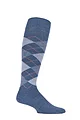 Mens 1 Pair Burlington Preston Extra Soft Argyle Knee High Socks - Denim