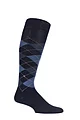 Mens 1 Pair Burlington Preston Extra Soft Argyle Knee High Socks - Dark Navy
