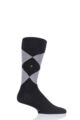 Mens 1 Pair Burlington Organic Cotton Argyle Socks - Black