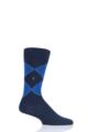 Mens 1 Pair Burlington Organic Cotton Argyle Socks - Navy
