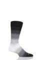 Mens 1 Pair Burlington Ombre Stripe Cotton Socks - Black