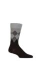 Mens 1 Pair Burlington Hampstead Cotton Argyle Socks - Black