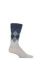Mens 1 Pair Burlington Hampstead Cotton Argyle Socks - Light Grey