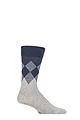 Mens 1 Pair Burlington Hampstead Cotton Argyle Socks - Light Grey