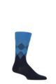 Mens 1 Pair Burlington Hampstead Cotton Argyle Socks - Marine