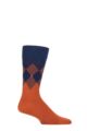 Mens 1 Pair Burlington Hampstead Cotton Argyle Socks - Orange