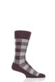 Mens 1 Pair Burlington Country Lumberjack Check Socks - Grey / Burgundy