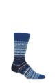 Mens 1 Pair Burlington Ancient Fair Isle Wool Socks - Navy
