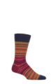 Mens 1 Pair Burlington Ancient Fair Isle Wool Socks - Burgundy
