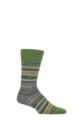 Mens 1 Pair Burlington Ancient Fair Isle Wool Socks - Green