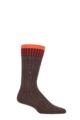 Mens 1 Pair Burlington Crafted Wool Boot Socks - Brown