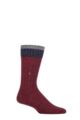 Mens 1 Pair Burlington Crafted Wool Boot Socks - Burgundy