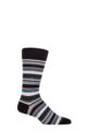 Mens 1 Pair Burlington Polo Stripe Cotton Socks - Black