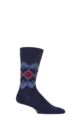 Mens 1 Pair Burlington Vintage Rhomb Organic Cotton Socks - Navy