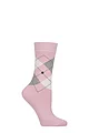 Women's 1 Pair Burlington Queen Argyle Cotton Socks - Light Pink