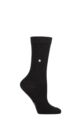 Ladies 1 Pair Burlington Lady Plain Cotton Socks - Dark Grey