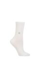 Ladies 1 Pair Burlington York Organic Cotton Ribbed Socks - White